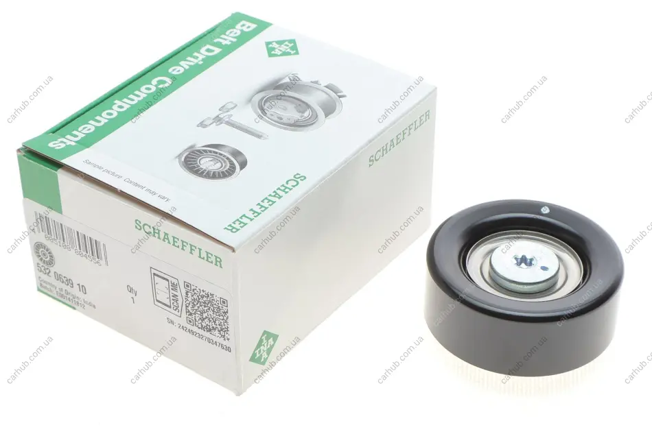 Ролик поліклинового ременя HYUNDAI ACCENT III, ACCENT IV, ELANTRA IV, ELANTRA V, ELANTRA VI, GETZ, I10 I, I20 ACTIVE, I20 I, I20 II, I30, I40 I, I40 I CW, IX20, IX35, TUCSON 1.1D-1.7D 03.05- INA 532 0639 10 (фото 1)