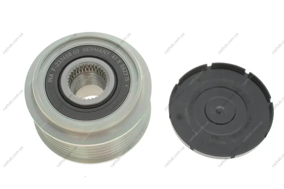 Шків генератора FORD C-MAX, FOCUS C-MAX, FOCUS I, FOCUS II, GALAXY II, MONDEO IV, S-MAX, TOURNEO CONNECT, TRANSIT CONNECT 1.8D 03.01-06.15 INA 535 0098 10 (фото 1)