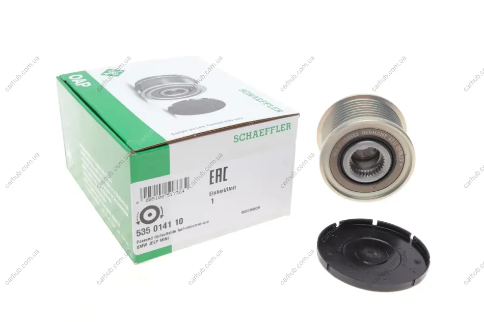Шків генератора BMW 3 (F30/F80)/5 (F10)/X3 (F25) 09-16, N55 B30 A INA 535 0141 10 (фото 1)
