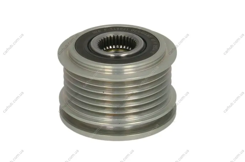 Шків генератора VOLVO C30, C70 II, S40 I, S40 II, V50 ALFA ROMEO GIULIETTA CHRYSLER 300C DODGE NITRO FIAT 500L, DOBLO, DOBLO CARGO, DUCATO, FREEMONT FORD C-MAX, FIESTA V 1.6D-3.0D 09.01- INA 535 0181 10 (фото 1)