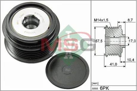 Шків генератора DAIHATSU CHARADE VIII FORD GALAXY III, MONDEO V, S-MAX FORD USA MUSTANG TOYOTA AURIS, COROLLA, URBAN CRUISER, YARIS 1.3-3.7 11.08- INA 535 0282 10