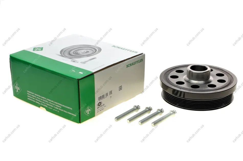 Шків колінвалу BMW 1 (E81)/3 (E90)/X1 (E84)/5 (E60)/X3 (E83/F25) 2.0D 04- (6PK) (+болти), N47/M47 INA 544 0130 20 (фото 1)