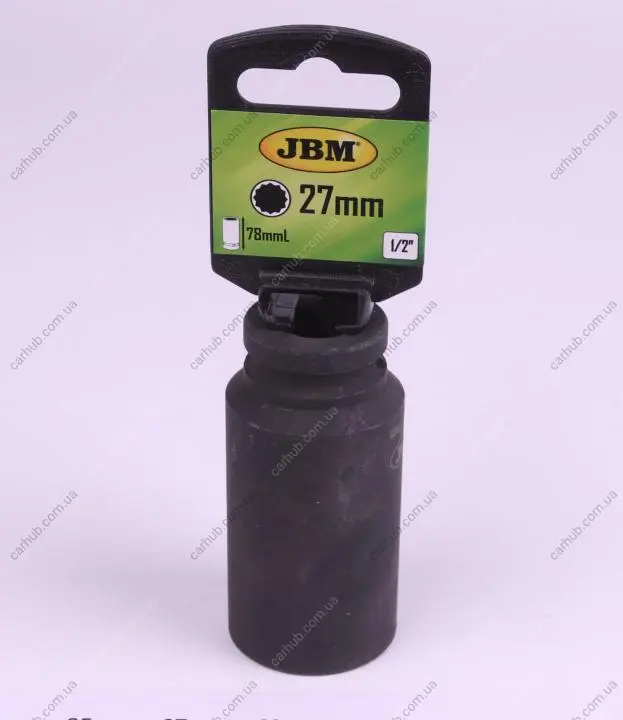 Головка торцева ударна 1/2" 27 мм 12-граней Long 78 мм JBM 11613 (фото 1)