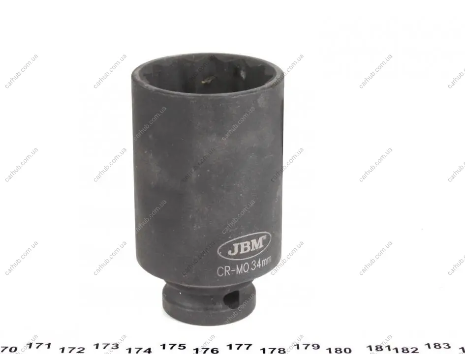 Головка торцева ударна 1/2" 34 мм 12-граней Long 78 мм JBM 11617 (фото 1)