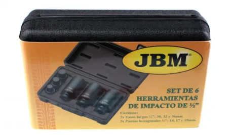 Набір ударних головок та біт 1/2" 14-36 мм 6 од. JBM 52337