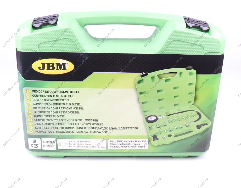 Набір інструментів для перевірки компресії в циліндрах дизельних двигунів JBM 52489 (фото 1)
