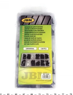Набір кліпс пластикових універсальних (128шт) JBM 52888