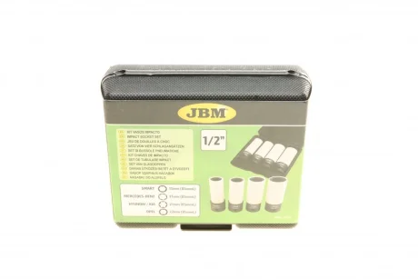 Набір ударних головок 1/2" для шиномонтажу 15-17-21-22 мм JBM 53587