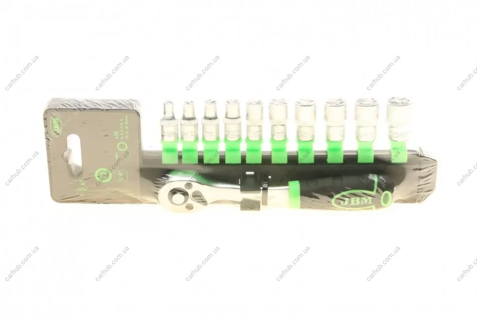 Набір торцевих головок з тріскачкою 1/4" 10 од. JBM 54030 (фото 1)