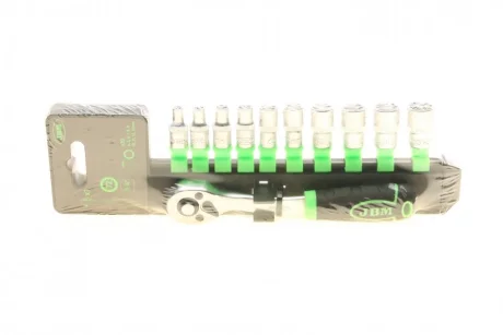 Набір торцевих головок з тріскачкою 1/4" 10 од. JBM 54030