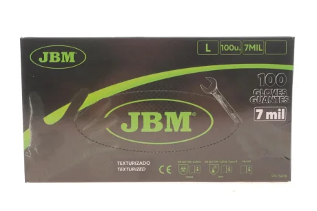 Рукавиці нітрилові (L) 100 шт. 7 mil (чорні Diamond texture) JBM 54178