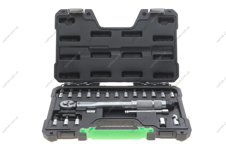 Ключ динамометричний 1/4" 2-25 Нм 270 мм + головки зі вставкою 20 од. JBM 54269 (фото 1)