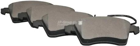Гальмівні колодки пер. T4 2.5TDI 96-03 (R15)(з датчиком) JP GROUP 1163603910