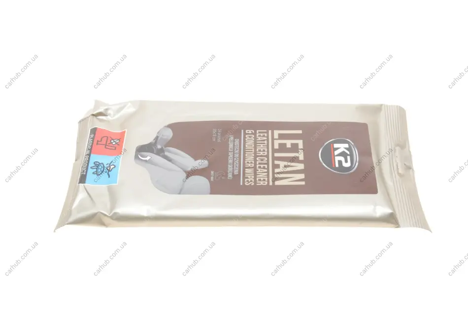 Серветки для очищення шкіряної оббивки Letan Leather Cleaner & Conditionner Wipes (24шт) K2 K210 (фото 1)