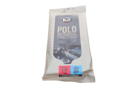 Серветки для догляду за елементами з пластмаси та гуми в салоні Polo Matt Cockpit Wipes (24 шт) K2 K425