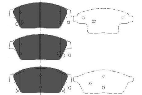 Тормозные колодки (передние) Opel Astra 09- R16 PARTS KAVO KBP-1014