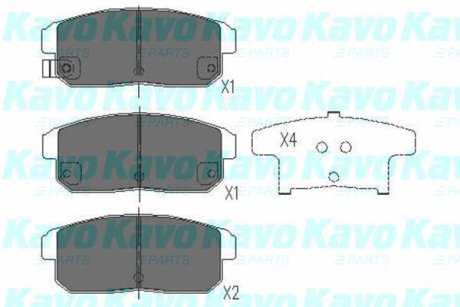 Колодки гальмівні (задні) Chevrolet Cruze 00-08/Mazda RX-8 03-12/Suzuki Ignis 00-05 PARTS KAVO KBP-4547