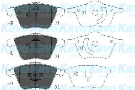 Колодки гальмівні (передні) Ford Focus/Mazda 3 05-14/Opel Vectra C 05-08/Volvo C30/S40/V40/V50 03- PARTS KAVO KBP-4569