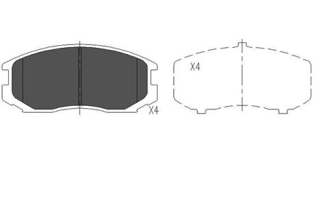 Колодки гальмівні (передні) Daihatsu Terios/Mitsubishi Colt/Lancer 1.3-1.6/1.8-2.0D 89- PARTS KAVO KBP-5505