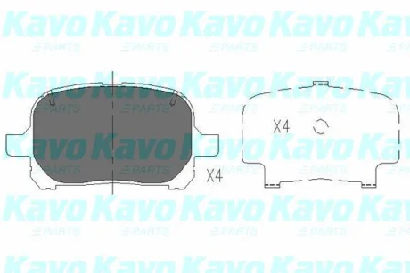 Гальмівні колодки пер. Lexus ES/Camry 91-01 KAVO KBP-9051