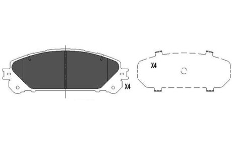 Гальмівні колодки пер. Lexus RX 08-15/Toyota RAV4 12- (advics) KAVO KBP-9116