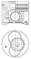 Поршень VW T5 2.5TDI (81.01mm/STD) (3-4-5 циліндр) (косий шатун) KOLBENSCHMIDT 41092600