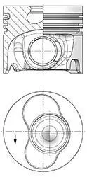 Поршень VW T5 2.5TDI 03- (81.01mm/STD) (3-4-5 циліндр) (косий шатун) KOLBENSCHMIDT 41094600 (фото 1)