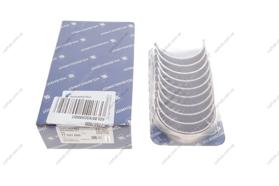Вкладиші корінні VW Caddy III/T5 2.0 EcoFuel 03-15 (STD) KOLBENSCHMIDT 77537600 (фото 1)