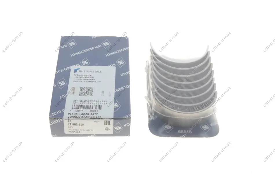 Вкладиші шатунні Renault Master/Opel Movano 2.3dCi 10- (+0.25) KOLBENSCHMIDT 77982610 (фото 1)