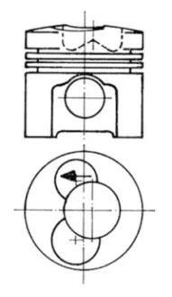 Поршень (діаметр 100мм, STD) F 1L 511 D F 2L 511 D ATLAS 30D, 40D, 50D ATLAS WEYHAUSEN AR45B KOLBENSCHMIDT 93 472 600