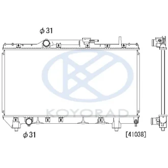Радіатор двигуна (мкпп) TOYOTA CARINA E VI 1.6/1.8/2.0 04.92-09.97 KOYORAD PL010343T