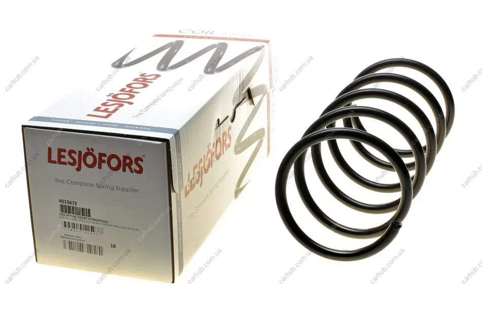 Пружина (передня) Citroen Berlingo/Peugeot Partner 1.9D/2.0HDi 02-15 (фургон/авт) (+АС)(нагр.800кг) LESJOFORS 4015672 (фото 1)