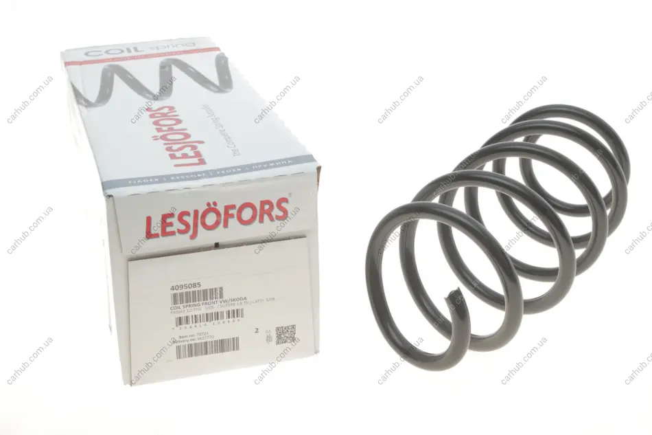 Пружина (передня) VW Passat B6/B7 1.6-2.0TDI/TSI/FSI 05-14 (седан/унив)/Skoda Superb 1.9TDI 08-15 LESJOFORS 4095085 (фото 1)