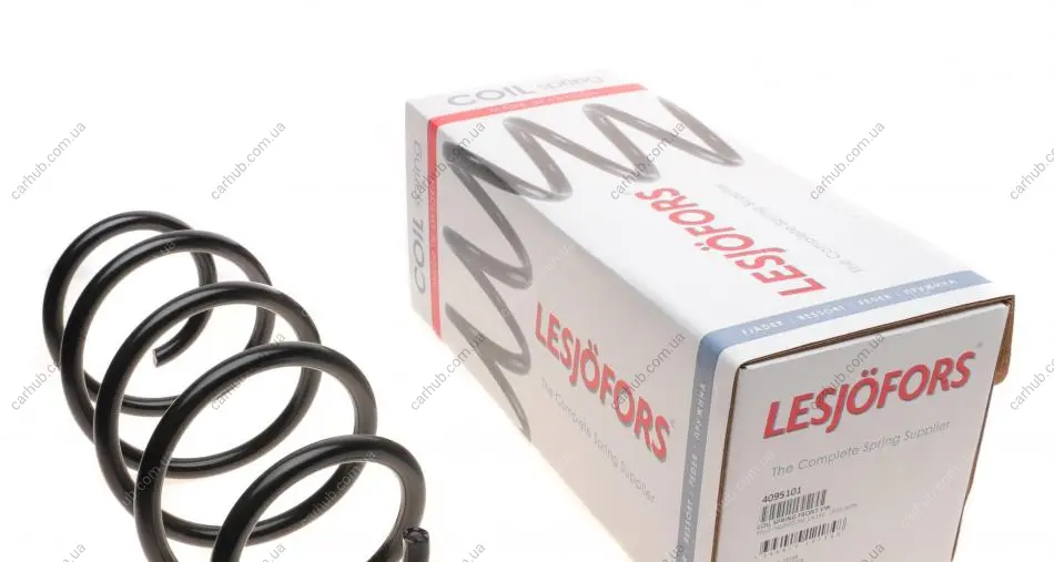 Пружина (передня) VW Polo 1.4 16V/TDI/1.9TDI 01-09 (накл.зад.ч) (осн.Polo Cross/Dune для 1.4 16V) LESJOFORS 4095101 (фото 1)