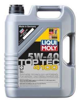 Моторна олива TOP TEC 4100 5W-40, API SN, ACEA C3, 5 л LIQUI MOLY 9511