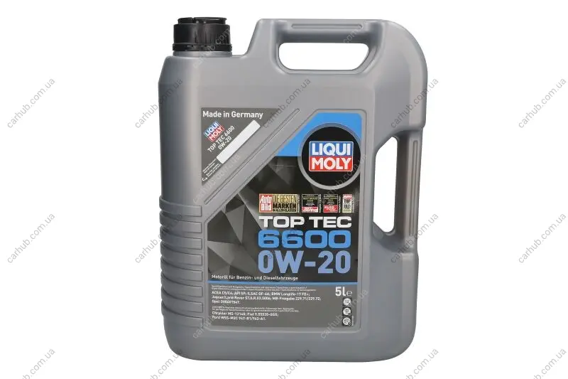 Моторна олива TopTec 6600 (5L) 0W20 API ILSAC GF-6A SP ACEA C5 BMW LL-17 FE+ CHRYSLER MS-12145 FORD M2C947 B1 JAGUAR 03.5006 LAND ROVER 03.5006 MB 229.71 OPEL OV0401547 VAUXHALL OV0401547 LIQUI MOLY LIM21411 0W20 5L (фото 1)
