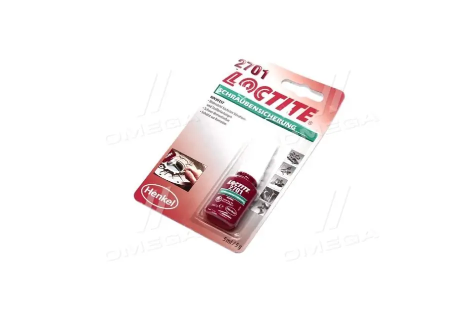 Фіксатор різьби LOCTITE 2701 (зелений) 5 мл (високої фіксації) (не для активн. металів) Loctite 195911 (фото 1)