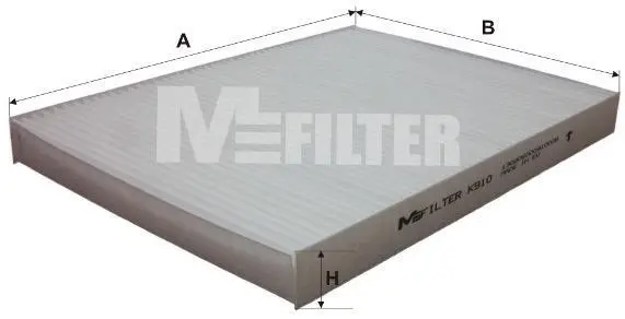 Фільтр салону Caddy 96-04/Golf 92-98/Passat 01-05/Octavia 96-11 M-FILTER K 910 (фото 1)