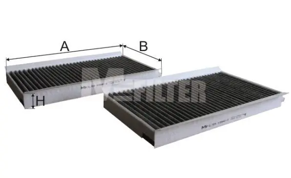 Фільтр салону BMW 5 (E60) 03-10 (вугільний) (к-кт) M-FILTER K 994C-2 (фото 1)