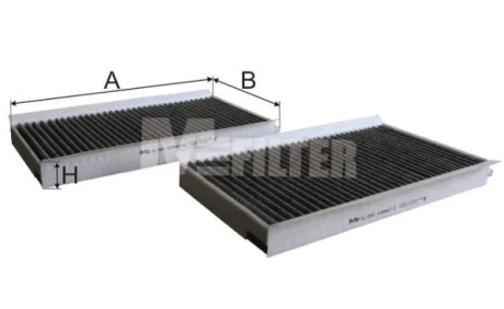 Фільтр салону BMW 5 (E60) 03-10 (вугільний) (к-кт) M-FILTER K 994C-2
