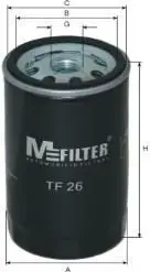 Фільтр масляний Caddy III 1.6i/Golf/Passat/Audi/Octavia/Amulet A11/A15 10- (бензин) M-FILTER TF 26 (фото 1)