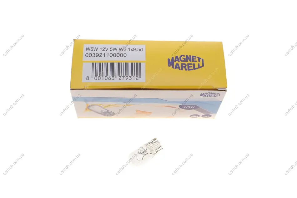 Автолампа W5W 12V 5W W2.1x9.5d Standard (без цоколя) (W5W 12V) MAGNETI MARELLI 003921100000 (фото 1)