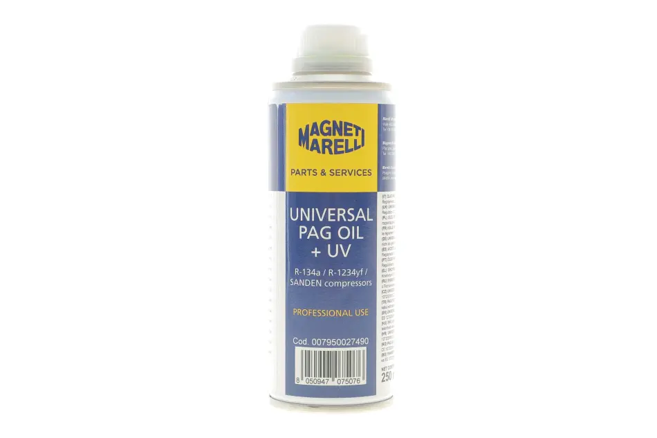 Олива компресорна універсальна PAG для R134a/R1234yf +UV 250 мл MAGNETI MARELLI 007950027490 (фото 1)