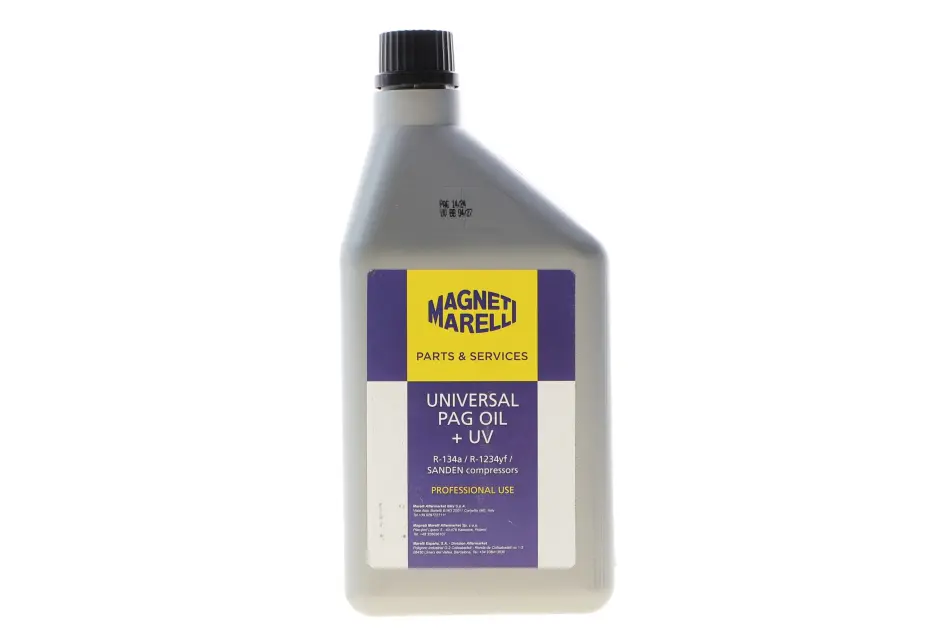 Олива компресорна універсальна PAG для R134a/R1234yf +UV 1 л MAGNETI MARELLI 007950027495 (фото 1)