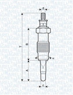 Свеча накаливания MAGNETI MARELLI 062582804304 (фото 1)