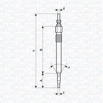 Свічка розжарювання Jeep Cherokee 02- MAGNETI MARELLI 062900128304 (фото 1)