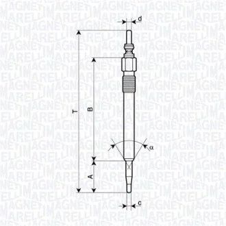 Свічка розжарювання Jeep Cherokee 02- MAGNETI MARELLI 062900128304