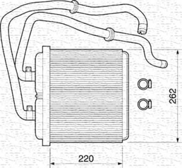 Фото радіатор пічки IVECO DAILY III, DAILY IV 2.3D-3.0D 05.99-08.11 MAGNETI MARELLI 350218072000 Радіатор пічки IVECO DAILY III, DAILY IV 2.3D-3.0D 05.99-08.11 MAGNETI MARELLI 350218072000