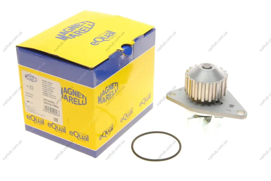 Помпа води Citroen C2/C3/Berlingo/Nemo/Peugeot 206/207/307/Bipper 1.1/1.4i 96- (WPQ0904) MAGNETI MARELLI 352316170904 (фото 1)