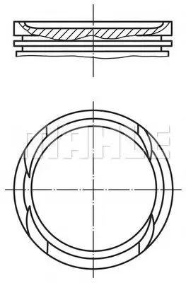 Поршень 72,4 (+0,40 1-1,2-2) FIAT 500L, BRAVO II, DOBLO, DOBLO CARGO, IDEA, PUNTO, STILO, TIPO LANCIA MUSA, YPSILON 1.4/1.4LPG 09.03- MAHLE / KNECHT 010 05 01 (фото 1)